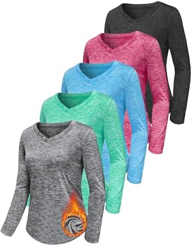 Sportshirt Damen Kurzarm V-Ausschnitt UPF 50+ Sport Fitness T-Shirts Atmungsaktiv T-Shirt Laufshirt für Funktionsshirt Workout Top Gym Yoga