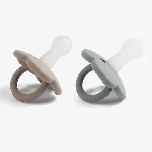 BPA Free Silicone Pacifier set - sage & beige