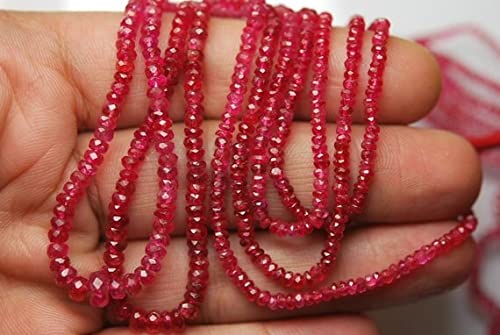 Spinelle rouge perles facettées de qualité AAA rare pour joaillerie fine