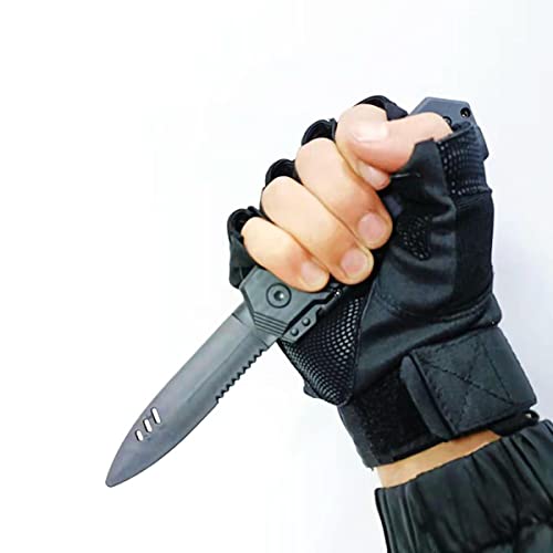Sujosa 3pcs Retractable Fake Knife Realistic Toy Weapon Plastic Prop Dagger Trick Blade for Halloween Fools Day Party Cosplay Joke Gadget Prank Gag Black