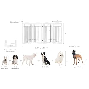 Spirich-Extra-Wide-and-Tall-Dog-gate-for-The-House-Doorway-Stairs-Freestanding-Foldable-Wire-Pet-Gate-for-Dogs-80-inch-Wide30-inches-Tall-White-4-Pannels - Cucciolini Doodles   Spirich-Extra-Wide-and-Tall-Dog-gate-for-The-House-Doorway-Stairs-Freestanding-Foldable-Wire-Pet-Gate-for-Dogs-80-inch-Wide30-inches-Tall-White-4-Pannels