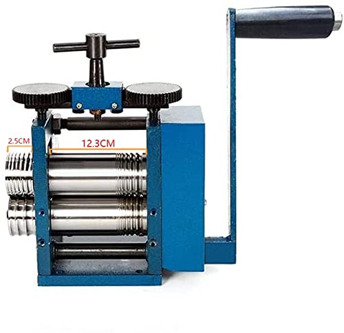 Jewelry Rolling Mill Machine 3 Inch 75Mm Manual Combination Rolling Mill Gear Ratio 1:6 Presser Rolling Mills For Jewelry Making Square Wire Flat Semicircle Pattern Metal Sheet Marking Diy Tools #TOP6