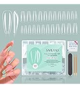 Saviland Soft Gel Nails Tips Kit – 550PCS Medium Coffin Shape Clear Full Cover Acrylic Nails Gel ...