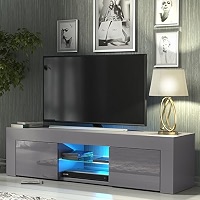 Creative Furniture TV Unit 130cm Grey Modern Stand Gloss Doors ...