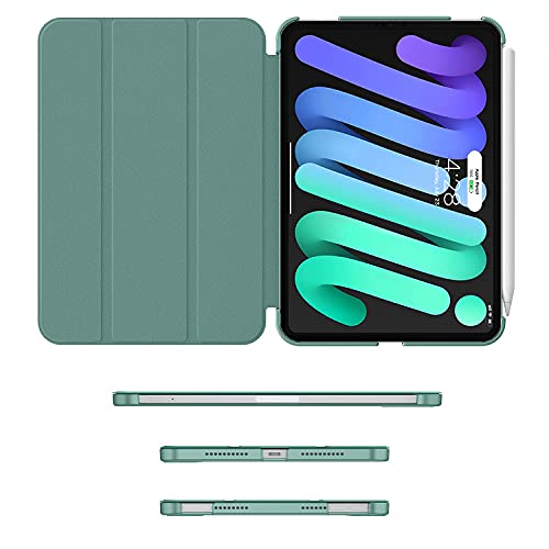 Soke New Ipad Mini 6 Case 2021 - [Slim Trifold Stand + 2Nd Gen Apple Pencil Charging + Smart Auto Wake/Sleep], Premium Protective Hard Pc Back Cover For Ipad Mini 6Th Generation 8.3Inch(Midnightgreen) #TOP2