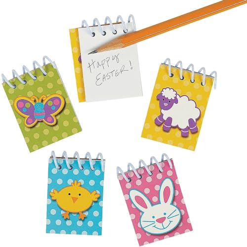 Fun Express Mini Spiral Easter Notepads - Bulk setof 48