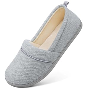 Damen Gemütliche Memory Foam Hausschuhe, Leichte Frottee Halbschuhe mit Rutschfester Gummisohle