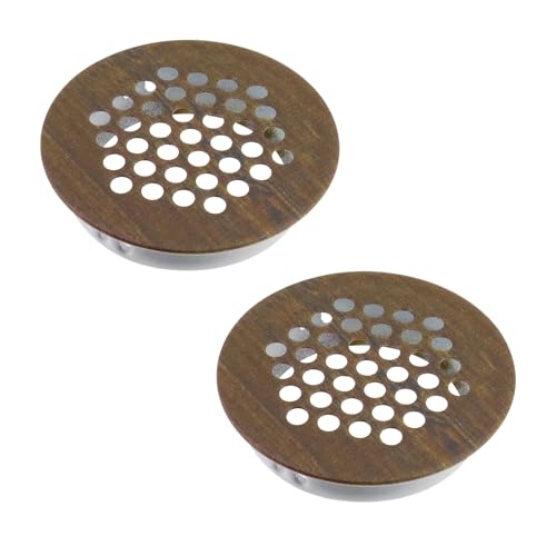 Pastlla 2 PCS Louver Vents Stainless Steel Round Mesh Hole Air Vents, 1.5 Inch Round Vent Cover, Aluminum Grille Ventilation Cover Louvered for Wardrobes, Drawers, Shoe Cabinets, Locker (Red)