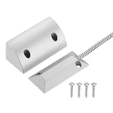 PATIKIL Garage Door Magnetic Contacts Switch, NO Wired Magnetic Reed Switch Open Sensor with Adjustable Bracket for Garage Door, Rolling Door