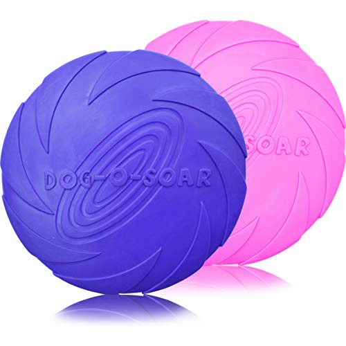 ZSWQ Frisbees de Chien - Disque Chien Jouet de Chien à Disque Volant Dog Disc Caoutchouc Naturel pour Chiot Petite Taille