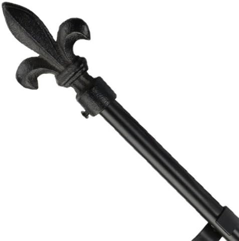 UNIVERSAL Fleur De Lys 13-16mm Metal Extendable Curtain Pole Set, Black, 120-210cm