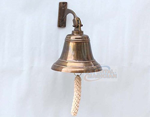 6" Solid Brass Bell Quality Marine Wall Mounted Ship Old Antique Finished Hanging Bell Perfect For Dinner, Indoor, Outdoor, School, Bar, Reception, Last Order & Church By The Metal Magician #TOP3