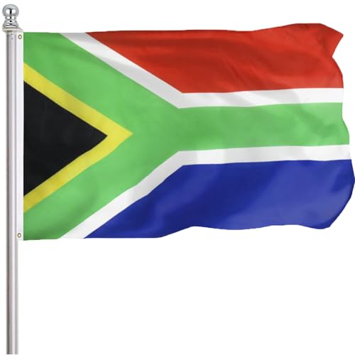 FLGCLUB South Africa Flag 3x5 Ft Outdoor, Vibrant Color Fade Resistant South Africa Flags Polyster Double Stitched, South African National Flag Canvas Header and Brass Grommets