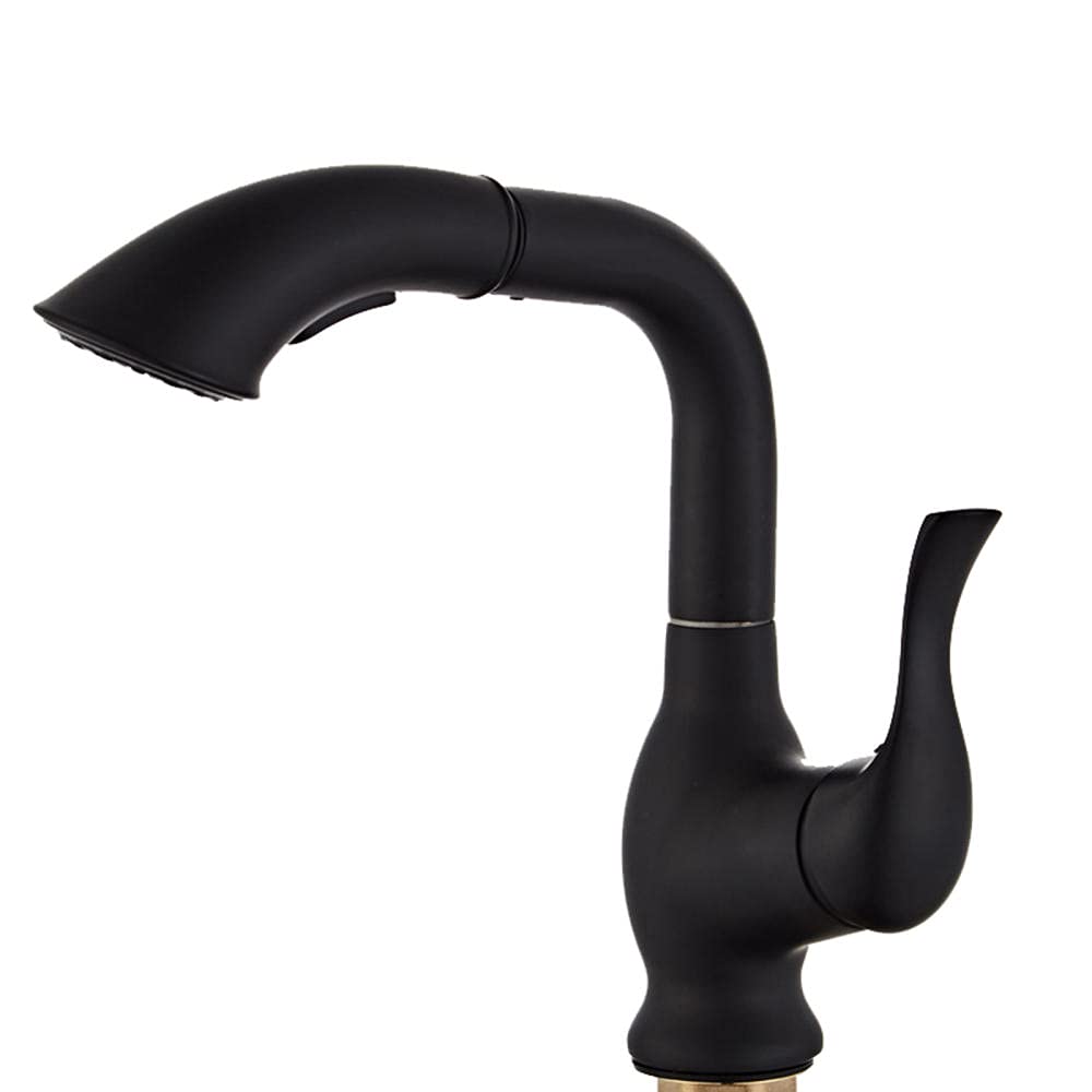 Mitigeur de cuisine extractible noir pour simplifier la vaisselle et le nettoyage quotidien