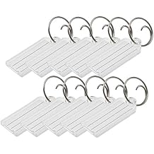 Lucky Line Key Tag with Tang Easy Key Ring, Clear, Box of 100 1230010