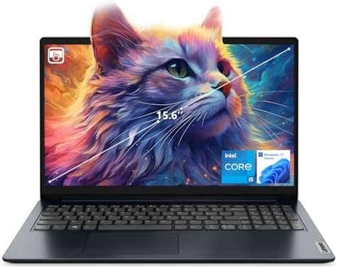 Lenovo IdeaPad 1i Laptop, 15.6 Inch FHD Touch Screen, Intel Core i5-1235U Processor, 16GB RAM, 512GB SSD, Webcam, HDMI, Wi-Fi 6, Windows 11 Home, Blue