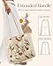 Miss Adola Aesthetic Embroidery Tote Bag for Women - Reusable Canvas Cloth Shoulder Bag with Cute 3d Full Daisy Embroidered Designer Shopping Bag for Grocery, Work, Book, Vacation