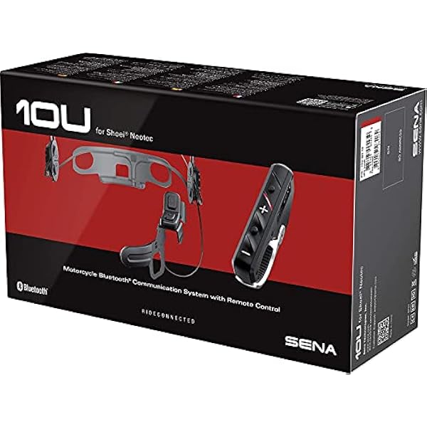 Sena System komunikacji Bluetooth do motocykli i skuterów z pilotem zdalnego sterowania do Shoei Neotec, 10U-SH-12, rozmiar uniwersalny