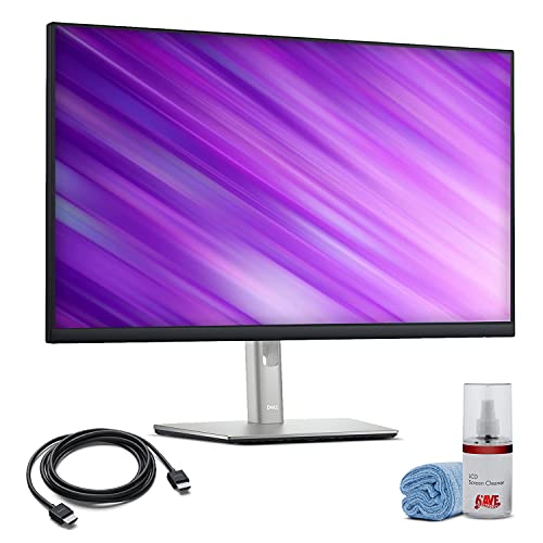 Dell P2722H Monitor Bundle 27 Inch Full HD IPS Display Height Adjustable Stand HDMI DisplayPort USB Hub Office Business Computer Screen + HDMI Cable + Cleaning Kit