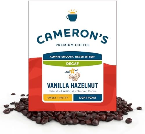 Cameron's Coffee Roasted Whole Bean Coffee, Flavored, Decaf Vanilla Hazelnut, 4 Pound