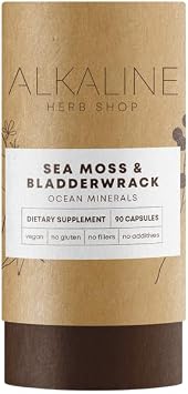 Alkaline Herb Shop Sea Moss and Bladderwrack Supplement 90 Capsules
