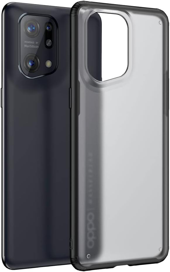 TECHGEAR Tough Case for Oppo Find X5 [Fusion FX] Premium Hybrid Tough Rugged Protective Bumper Case Heavy Duty Protection with Hard Back Designed For Oppo Find X5 - Black