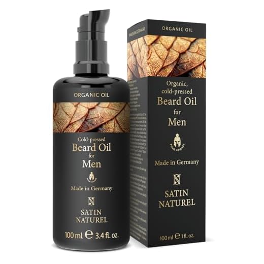 Satin Naturel BIO Bartöl kaltgepresst 100ml – Premium Beard Oil für Herren – Bartpflege mit männlichem Duft – Unterstützt Bartwachstum – Geschenkidee für Männer