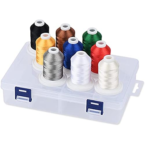 Simthread Embroidery Thread with Storage Box - 800 Yards/Spools