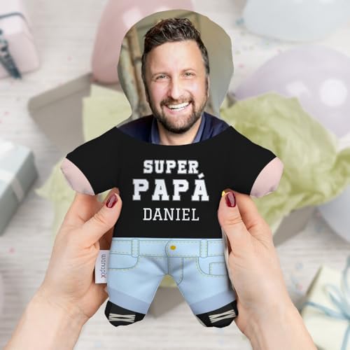 Wanapix | Cojín Almohada Pequeña Personalizada Con Foto | Impresa Doble Cara 3D | Personalizado Con Tu Foto | Regalo Original Y Divertido | Día Del Padre | Mejor En El Mundo