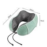 WENGX Travel Pillow Neck Pillow Memory Foam Soft Comfort and Support Travel Flight Neck Pillows,U-shaped Pillow for Sleeping with Storage Bag for Airplane Car Office Home,etc (Green) - Image 5