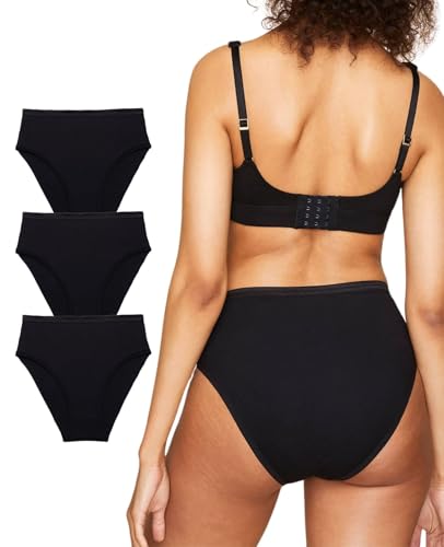 Subset Women's Organic Cotton High-Rise Brief 3-Pack,All Day Comfort, Natural Knickey Briefs, Breathable Underwear for All