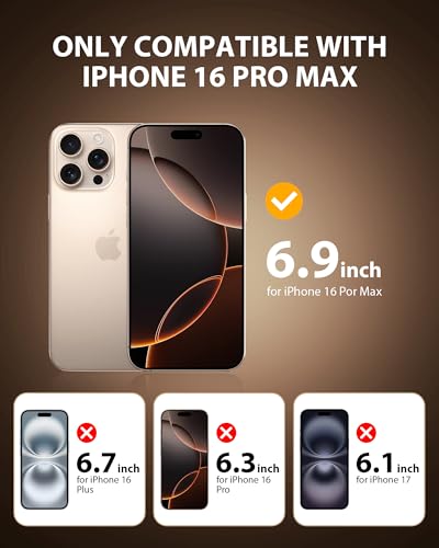 Image of PDDKISS 2 Pack Screen Protector for iPhone 16 Pro Max (2024) 6.9 inch Shatterproof Tempered Glass Edge Coverage
