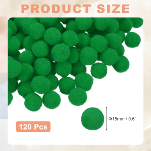 MECCANIXITY 120Pcs Pom Poms, 0.6inch Craft Balls, Dark Green | Pompoms, 15mm Small Fuzzy Puff Ball Bulk for Arts DIY Creative Crafts Making Party Home Decorations Hobby Supplies - Image 2
