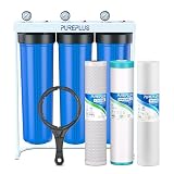 PUREPLUS 20-Inch 3-Stage Whole House Water Filter, Home Filtration System | Sediment, Granular Activated Carbon, Carbon Block Filters...