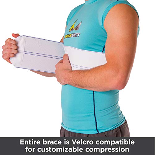 Braceability Broken Rib Brace | Elastic Chest Wrap Belt For Cracked, Fractured Or Dislocated Ribs Protection, Compression And Support (Universal Male) #TOP2