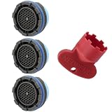 Kit aireador de repuesto, para grifos retráctiles 21,5 x 1 mm, 3 piezas con llave – Aireador filtro filtro