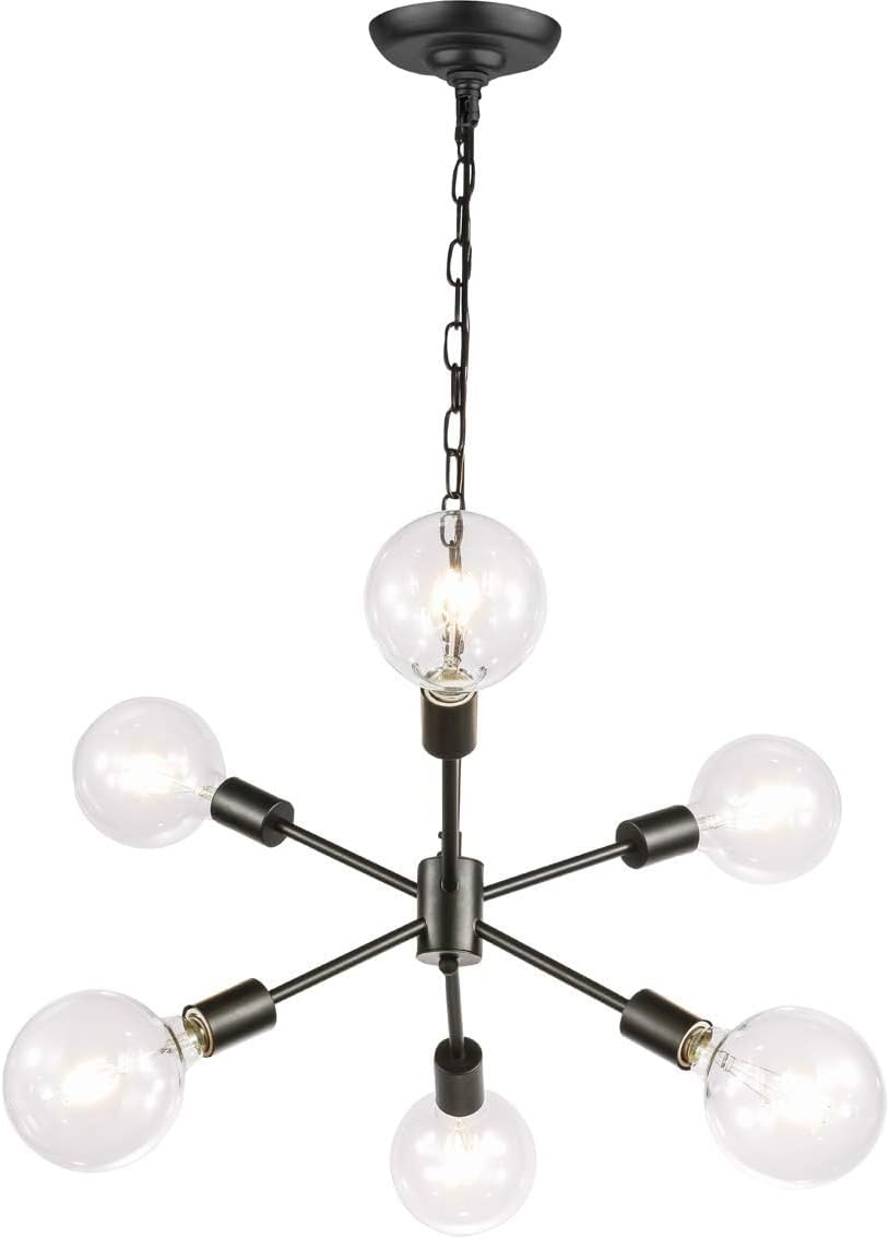 Indoor Modern Home Decorative Bright Ceiling Nolan 6 Light Black Pendant image 4