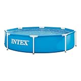 INTEX 28205EH Metal Frame Above Ground Swimming Pool: 8ft x 20in – Puncture-Resistant Material – Easy Assemble – Rust Resistant – 483 Gallon Capacity