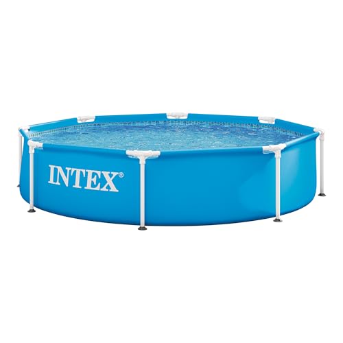 INTEX 28205EH Metal Frame Above Ground Swimming Pool: 8ft x 20in – Puncture-Resistant Material – Easy Assemble – Rust Resistant – 483 Gallon Capacity