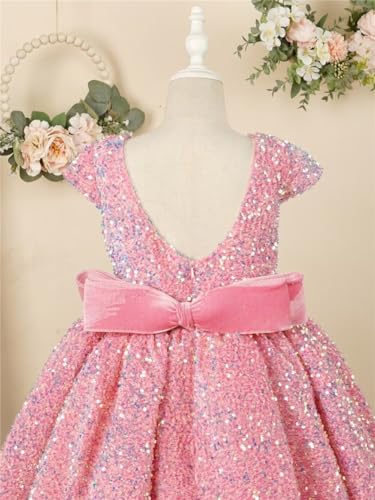 Tutu Pageant Gowns Sequin Flower Girl Dress Short Princess Dress Ball Gown4