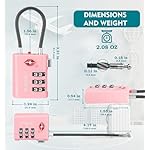 ANVIL TSA Approved Luggage Locks – High Security TSA008 Combination Travel Locks with Inspection Indicator for Suitcases and Backpacks. (2, Pink) - Image 2
