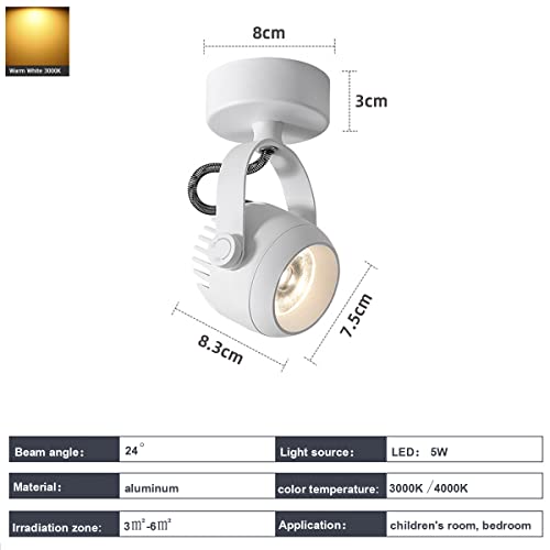 Plafond vintage avec douille 1x GU10 socket et spot orientable - 4