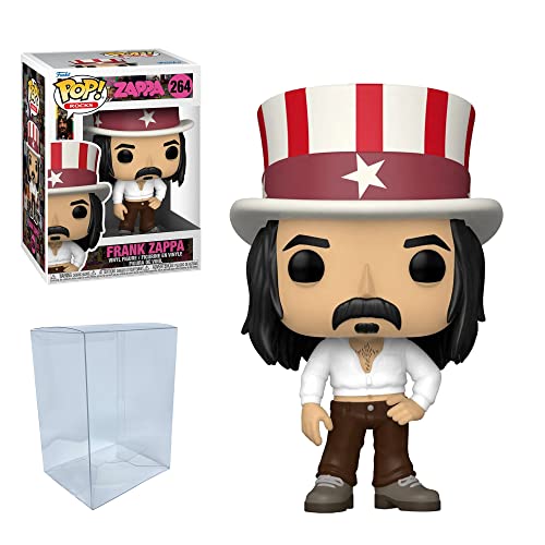 Frank Zappa Funko Pop With Protector Bundle – Includes Rocks: Frank Zappa Pop #264 With Blue Salamander Emporium Plastic Protector Case #TOP1
