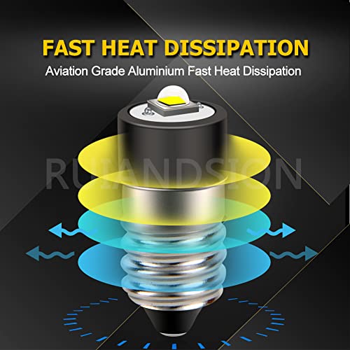 Ruiandsion 4pcs E10 LED Flashlight Bulbs 1-9V Miniature Screw Indicator Light Bulbs Upgrade for Flashlights Bike Work Lights Microscope Lamp