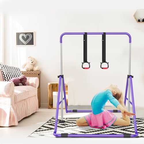 RINREA Gymnastic Bars for Kids with Adjustable Height, Folding Gymnastic Training Kip Bar, Expandable Horizontal Bar for Home by RINREA - Image 6