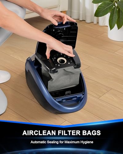 Image of Bagged Canister Vacuum Cleaner,1400W Powerful High-Suction Bagged Canister Vac with 3.7QT Dust Bags,Pop-N-Go Brush,HEPA Filter,Dual Motors&4 Cleaning Tools,Perfect for Low-Pile Carpets&Hard Floors