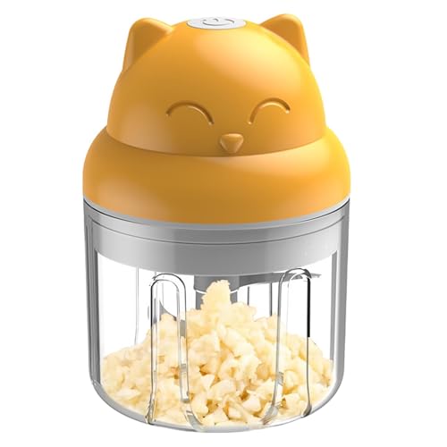 Tritacarne l'aglio elettrico, tritacarne l'aglio - Trituratore per aglio Contenitore da 300 ml,Taglierina in acciaio inossidabile, piccolo robot da cucina portatile, tritacarne e verdure