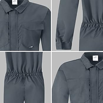 BWOLF Bravo werkoverall voor heren, overall voor heren, werkoveralls voor heren, werkkleding met ritssluiting en 6 zakken, grijs, M