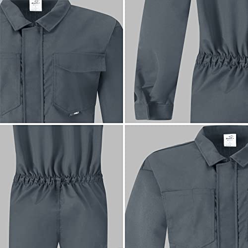 BWOLF Bravo Arbeitsoverall Herren Mit Reißverschluss und 6 Taschen - Arbeitskleidung (Grau, M)