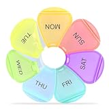 Weekly Pill Organizer, Medicine Organizer, 7 Day Pill Holder, Travel Pill Case (Colorful)